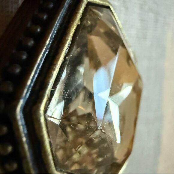 ROYAL CROWN BRONZE PENDANT – LARGE FAUX DIAMOND HEXAGON - Picture 9 of 17